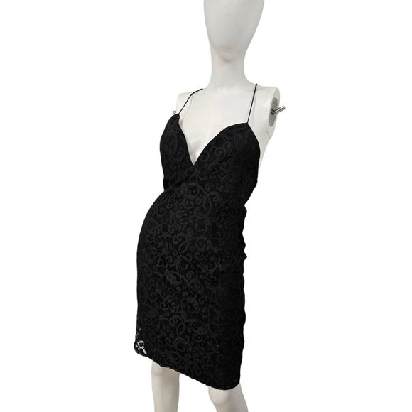 NWT Tobi Deep Plunge Black Dress Large - Picture 9 of 15